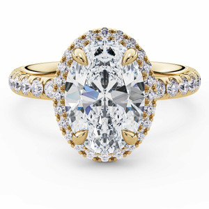Oval Diamond Oval Halo Engagement Ring in Yellow Gold Accented Basket (MVSLG1600-Y)