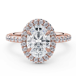 Oval Diamond Oval Rollover Engagement Ring in Rose Gold with Hidden Accented Basket and Bridge (MVSLG1598-R)
