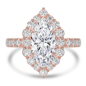 Marquise Diamond 4-Prong Open Bridge Halo Engagement Ring in Rose Gold (MVSLG1578-R)