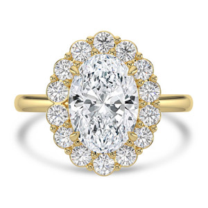 Oval Diamond 4-Prong Open Bridge Halo Engagement Ring in Yellow Gold (MVSLG1568-Y)