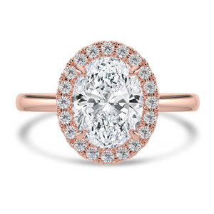 Oval Diamond 4-Prong Open Bridge Halo Engagement Ring in Rose Gold (MVSLG1557-R)