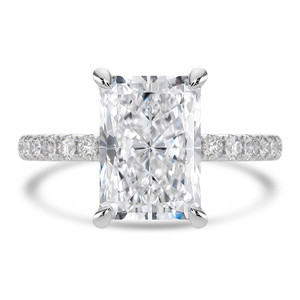 Radiant Diamond 4-Prong Solitaire with Accents Engagement Ring in White Gold (MVSLG1537-W) Radiant Diamond 4-Prong Solitaire with Accents Engagement Ring in White Gold (MVSLG1537-W)