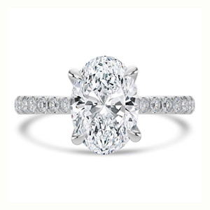 Oval Diamond Cathedral Trellis Solitaire with Accents Engagement Ring in White Gold (MVSLG1479-W) Oval Diamond Cathedral Trellis Solitaire with Accents Engagement Ring in White Gold (MVSLG1479-W)