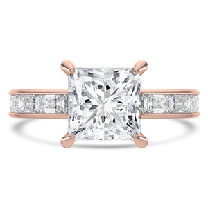 Princess Diamond Hidden Halo Solitaire with Accents Engagement Ring in Rose Gold with Channel Set Emerald Accents (MVSLG1477-R) Princess Diamond Hidden Halo Solitaire with Accents Engagement Ring in Rose Gold with Channel Set Emerald Accents (MVSLG1477-R)
