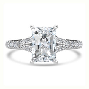 Radiant Diamond Cathedral Split Shank Solitaire with Accents Engagement Ring in White Gold (MVSLG1454-W) Radiant Diamond Cathedral Split Shank Solitaire with Accents Engagement Ring in White Gold (MVSLG1454-W)