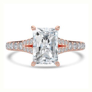 Radiant Diamond Cathedral Split Shank Solitaire with Accents Engagement Ring in Rose Gold (MVSLG1454-R) Radiant Diamond Cathedral Split Shank Solitaire with Accents Engagement Ring in Rose Gold (MVSLG1454-R)