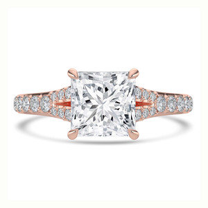 Princess Diamond Cathedral Split Shank Solitaire with Accents Engagement Ring in Rose Gold (MVSLG1453-R) Princess Diamond Cathedral Split Shank Solitaire with Accents Engagement Ring in Rose Gold (MVSLG1453-R)