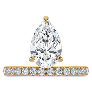 Pear Diamond Offset Center Stone Solitaire with Accents Engagement Ring in Yellow Gold (MVSLG1432-Y) Pear Diamond Offset Center Stone Solitaire with Accents Engagement Ring in Yellow Gold (MVSLG1432-Y)