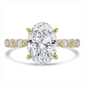 Oval Diamond Hidden Halo Solitaire with Accents Engagement Ring in Yellow Gold (MVSLG1419-Y)