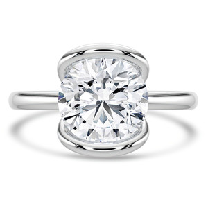 Round Diamond Tension Set Solitaire Engagement Ring in White Gold (MVSLG1404-W)