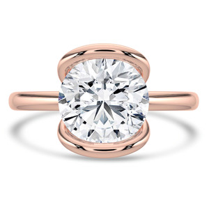 Round Diamond Tension Set Solitaire Engagement Ring in Rose Gold (MVSLG1404-R)