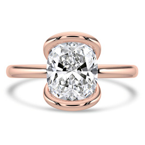 Cushion Diamond Tension Set Solitaire Engagement Ring in Rose Gold (MVSLG1403-R)