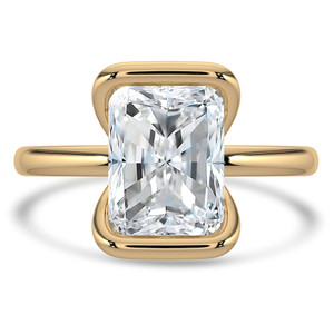 Radiant Diamond Tension Set Solitaire Engagement Ring in Yellow Gold (MVSLG1402-Y)