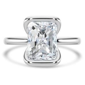Radiant Diamond Tension Set Solitaire Engagement Ring in White Gold (MVSLG1402-W)
