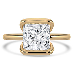 Princess Diamond Tension Set Solitaire Engagement Ring in Yellow Gold (MVSLG1401-Y)