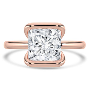 Princess Diamond Tension Set Solitaire Engagement Ring in Rose Gold (MVSLG1401-R)