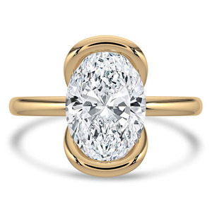 Oval Diamond Tension Set Solitaire Engagement Ring in Yellow Gold (MVSLG1399-Y)