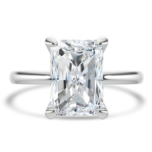 Radiant Diamond Hidden Halo Open Bridge Solitaire with Accents Engagement Ring in White Gold (MVSLG1394-W)