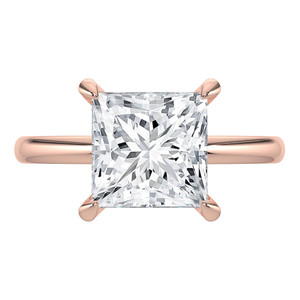 Princess Diamond Hidden Halo Solitaire with Accents Engagement Ring in Rose Gold (MVSLG1389-R) Princess Diamond Hidden Halo Solitaire with Accents Engagement Ring in Rose Gold (MVSLG1389-R)