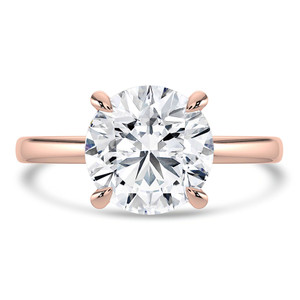 Round Diamond Hidden Halo Solitaire with Accents Engagement Ring in Rose Gold (MVSLG1361-R)