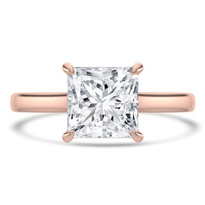 Princess Diamond Cathedral Open Bridge Solitaire Engagement Ring in Rose Gold (MVSLG1354-R)