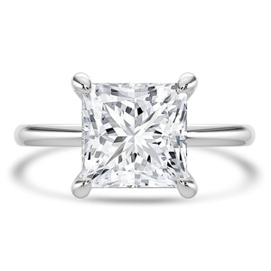 Princess Diamond Open Bridge Hidden Halo Solitaire with Accents Engagement Ring in White Gold (MVSLG1348-W) Princess Diamond Open Bridge Hidden Halo Solitaire with Accents Engagement Ring in White Gold (MVSLG1348-W)