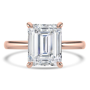 Emerald Diamond Open Bridge Solitaire Engagement Ring in Rose Gold (MVSLG1344-R)