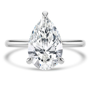 Pear Diamond Solitaire Engagement Ring in White Gold (MVSLG1332-W)