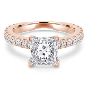 Princess Diamond Cathedral Solitaire with Accents Engagement Ring in Rose Gold (MVSLG1309-R) Princess Diamond Cathedral Solitaire with Accents Engagement Ring in Rose Gold (MVSLG1309-R)