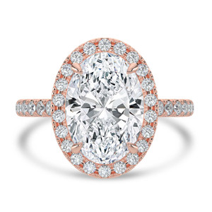 Oval Diamond Oval Halo Halo Engagement Ring in Rose Gold (MVSLG1638-R)