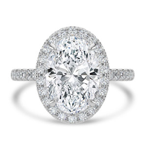 Oval Diamond Oval Halo Halo Engagement Ring in White Gold (MVSLG1638-W)