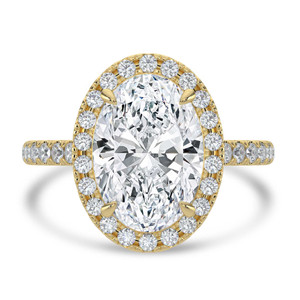 Oval Diamond Oval Halo Halo Engagement Ring in Yellow Gold (MVSLG1638-Y)