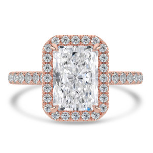 Radiant Diamond Radiant Halo Halo Engagement Ring in Rose Gold (MVSLG1640-R)
