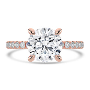 Round Diamond Solitaire with Accents Engagement Ring in Rose Gold (MVSLG1645-R)