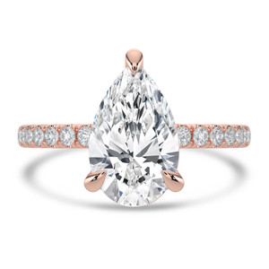 Pear Diamond Solitaire with Accents Engagement Ring in Rose Gold (MVSLG1650-R)
