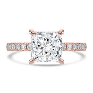 Princess Diamond Solitaire with Accents Engagement Ring in Rose Gold (MVSLG1651-R)