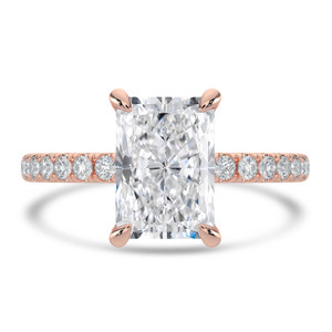 Radiant Diamond Solitaire with Accents Engagement Ring in Rose Gold (MVSLG1652-R)