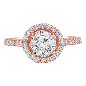 Round Lab Created Diamond Round Halo Engagement Ring in Rose Gold (MVSLG1093-R)