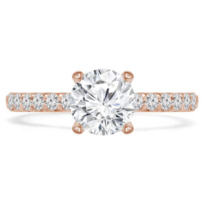 Round Lab Created Diamond Solitaire with Accents Engagement Ring in Rose Gold (MVSLG1212-R)