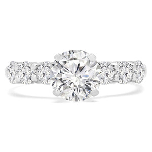 Round Lab Created Diamond Solitaire with Accents Engagement Ring in White Gold (MVSLG1218-W)
