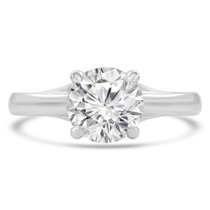 Round Lab Created Diamond Solitaire Engagement Ring in White Gold (MVSLG1248-W)