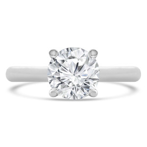 Round Lab Created Diamond Cathedral Solitaire Engagement Ring in White Gold (MVSLG1280-W)