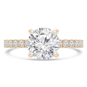 Round Lab Created Diamond Solitaire with Accents Engagement Ring in Yellow Gold (MVSLG1293-Y)