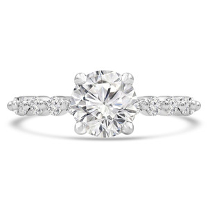 Round Lab Created Diamond Shared Prong Solitaire with Accents Engagement Ring in White Gold (MVSLG1296-W)