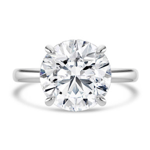 Round Lab Created Diamond Hidden Halo Solitaire with Accents Engagement Ring in White Gold (MVSLG1702-W)
