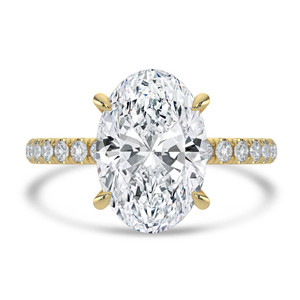 Oval Lab Created Diamond Hidden Halo Solitaire with Accents Engagement Ring in Yellow Gold (MVSLG1713-Y)