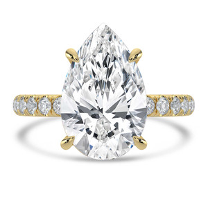 Pear Lab Created Diamond Solitaire with Accents Engagement Ring in Yellow Gold (MVSLG1719-Y)