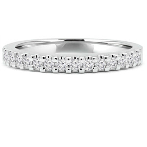 Round Diamond Semi-Eternity Wedding Band Ring in White Gold (MVSXB0008-W)