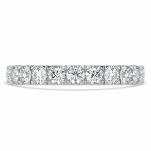 Round Diamond Semi-Eternity Wedding Band Ring in White Gold (MVSXB0039-W)