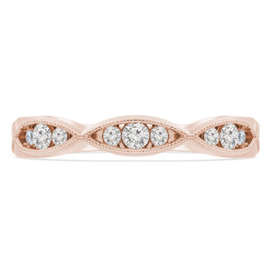 Round Diamond Tiara Semi-Eternity Wedding Band Ring in Rose Gold (MVSXB0066-R)
